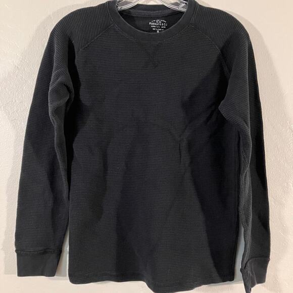 Roebuck & Co Waffle Knit Youth Crewneck Thermal Waffle‎ Knit Shirt - Picture 1 of 5